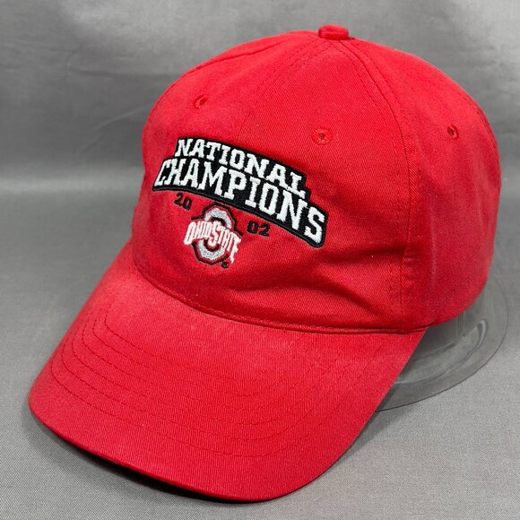 Vtg Ohio State Buckeyes NCAA Strapback Hat Cap KC National Champions Dad Mens - Picture 1 of 15
